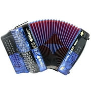 D'Luca Toro Button Accordion 34 Keys 12 Bass, GCF, Case and Straps, Blue/Black