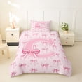 thumbnail image 2 of Erosebridal Pink Bow Tie Initial C Twin Bedding For Children Teens,Cute Love Heart Print Duvet Cover Set For Girls,Pink Reversible,2pcs,No Comforter, 2 of 5