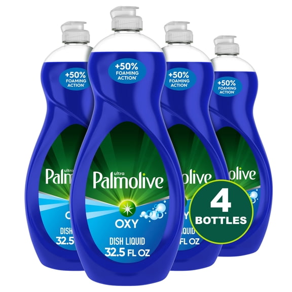 Palmolive Ultra Liquid Dish Soap, Oxy Power Degreaser, 32.5 Fluid Ounce Bottle, 4 Pack