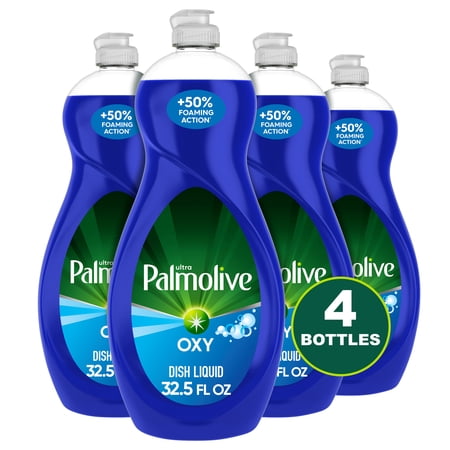 Palmolive Ultra Liquid Dish Soap, Oxy Power Degreaser, 32.5 Fluid Ounce Bottle, 4 Pack