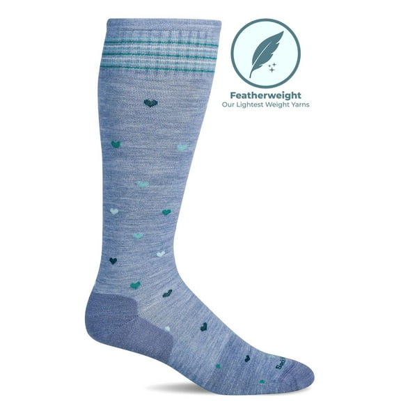 Women's Full Heart | Moderate Graduated Compression Socks | Wide Calf Fit