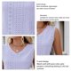 thumbnail image 3 of Camiseta sin mangas de verano para mujer, camiseta informal holgada sin mangas con cuello en V y ojales, camiseta sin mangas para mujer, 3 of 6