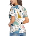 thumbnail image 3 of Qekee Cute Dinosaurs for Women's V Neck T Shirts Half Sleeve Tops Summer Tees-Medium, 3 of 5