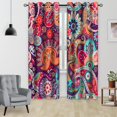 thumbnail image 4 of Boho Floral Blackout Window Curtains, Colorful Mandala Flower Aesthetic Art Living Room Bedroom Decor Insulated Thermal Curtain Darkening Grommet Window DrapesTreatments, 2 Panels 52x84 Inch, 4 of 6