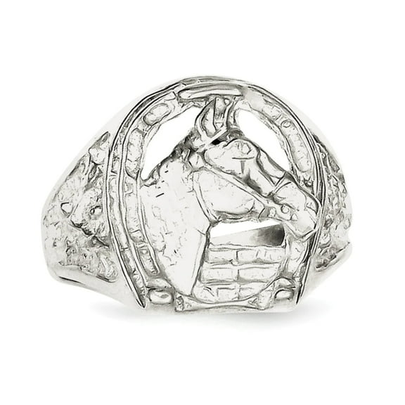 925 Sterling Silver Textured Polished Horseshoe Ring Size 10 Jewelry Gifts for Women - 7.3 Grams