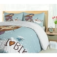 thumbnail image 5 of Ambesonne Retro Duvet Cover Sets, Cartoon Girl with Bike, 2-King, Purple Grey and White, 5 of 7