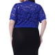 thumbnail image 3 of Cárdigans cortos de mujer plus size Agnes Orinda, con frente abierto, mangas cortas, encaje floral y boleros transparentes 2X azul real, 3 of 6