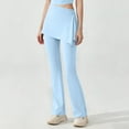 thumbnail image 2 of Gkeoshab Yoga Pants Women's Flared Yoga Pants with Detachable Skirt High Waist Bootcut Lounge & Workout Trousers Light Blue S, 2 of 5