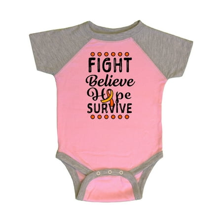 

Inktastic Leukemia Awareness Fight Believe Hope Fight Gift Baby Boy or Baby Girl Bodysuit