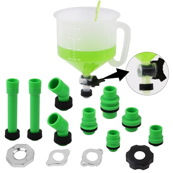 Kit de embudo de refrigerante SWANLAKE antiderrames con adaptadores, 15 piezas