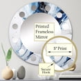 thumbnail image 3 of Designart "Ethereal Elixir Blue Grey Tranquility IX" Abstract Round Wall Mirror - Modern Oval Printed Decorative Oversized Mirror - Multiple Color Options, 3 of 4