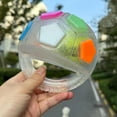 thumbnail image 6 of Dog Calming Ball with Handle – Squeaky Floating Dog Toy for Interactive Toss and Fetch Play, Treat Dispensing Rubber Football-Shaped Chew Toy for Medium to Large Breeds, 6 of 7