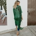 thumbnail image 2 of Cárdigan tipo kimono floral para mujer, largo, maxi, con frente abierto, blusas, 2 of 3