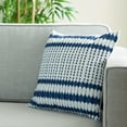 thumbnail image 3 of SAFAVIEH Indoor/Outdoor Abstract Pillow, 18" x 18", Navy/White, 3 of 6