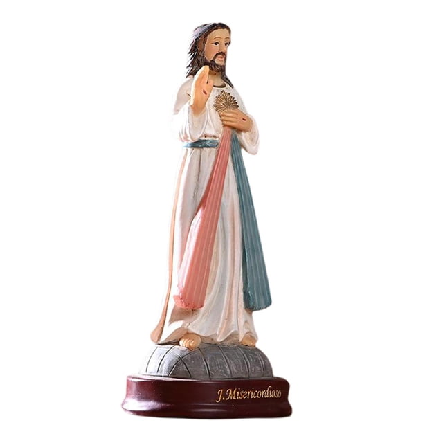 Estatua de Jesús pintada sagrada escultura resina católica romana estatua decorativa de
