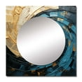 thumbnail image 2 of Designart "Golden Azure Swirl Simplistic Pottery" abstract spirals Square Mirror For Wall Decor - Large Gold Square Printed Wall Mirror Art - Square Modern Mirror - Wall Mounted Square Mirror, 2 of 5