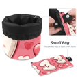 thumbnail image 4 of PhooArto Travel Cosmetic Bags Barrel Makeup Bag, Multifunctional Toiletry Bucket Bags Round Organizer Storage Pocket, Love Teeth Pattern, 4 of 6