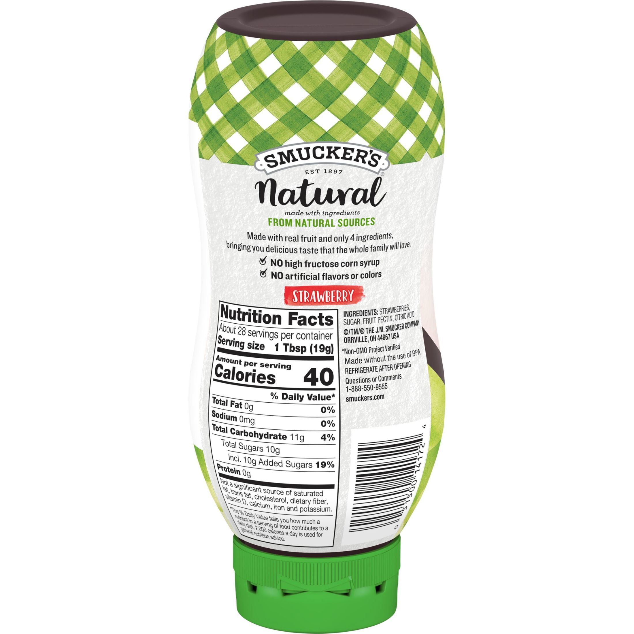 Smucker's Natural Strawberry Squeezable Fruit Spread, 19 oz