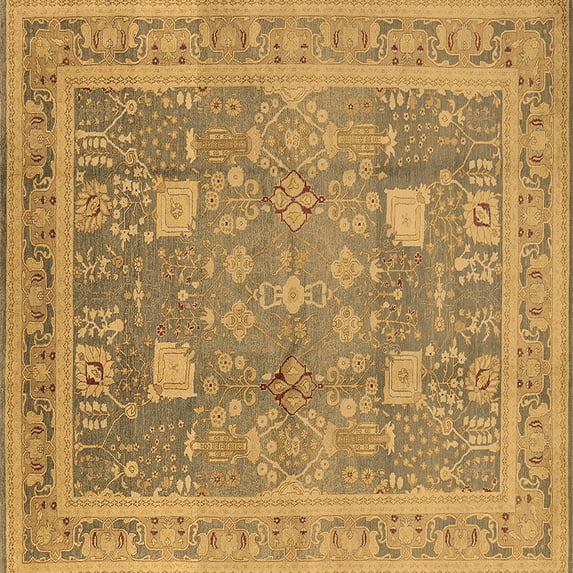 Ahgly Company Indoor Square Oriental Brown Industrial Area Rugs, 4' Square
