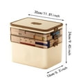 thumbnail image 3 of 3-Tier Medical Storage Containers Medicine Box Organizer Home Emergencies First Aid Kit Pill Case with Compartments and Handle, 3 of 5