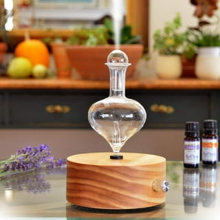 Raindrop Nebulizer Diffuser - Waterless diffuser For Essential Oils  Aromatherapy - Wood Base, Glass Top - Two Scents by VINEVIDA 