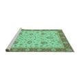 thumbnail image 2 of Ahgly Company Machine Washable Indoor Square Oriental Turquoise Blue Traditional Area Rugs, 5' Square, 2 of 4