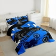 thumbnail image 3 of Homewish Extreme Game Full Size Comforter Sets,Speed Motocross Bedding Comforter Set,Black Blue Bedding Sets For Boy,Super Cozy Room Decor Reversible,3 Pieces, 3 of 8