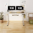 thumbnail image 2 of FunniHomi 55" x 28" Adjustable Standing Desk with Built-In Cable Management and Hook, Whole-Piece Desktop (Grey Frame + White Top, 2 Packages), 2 of 10