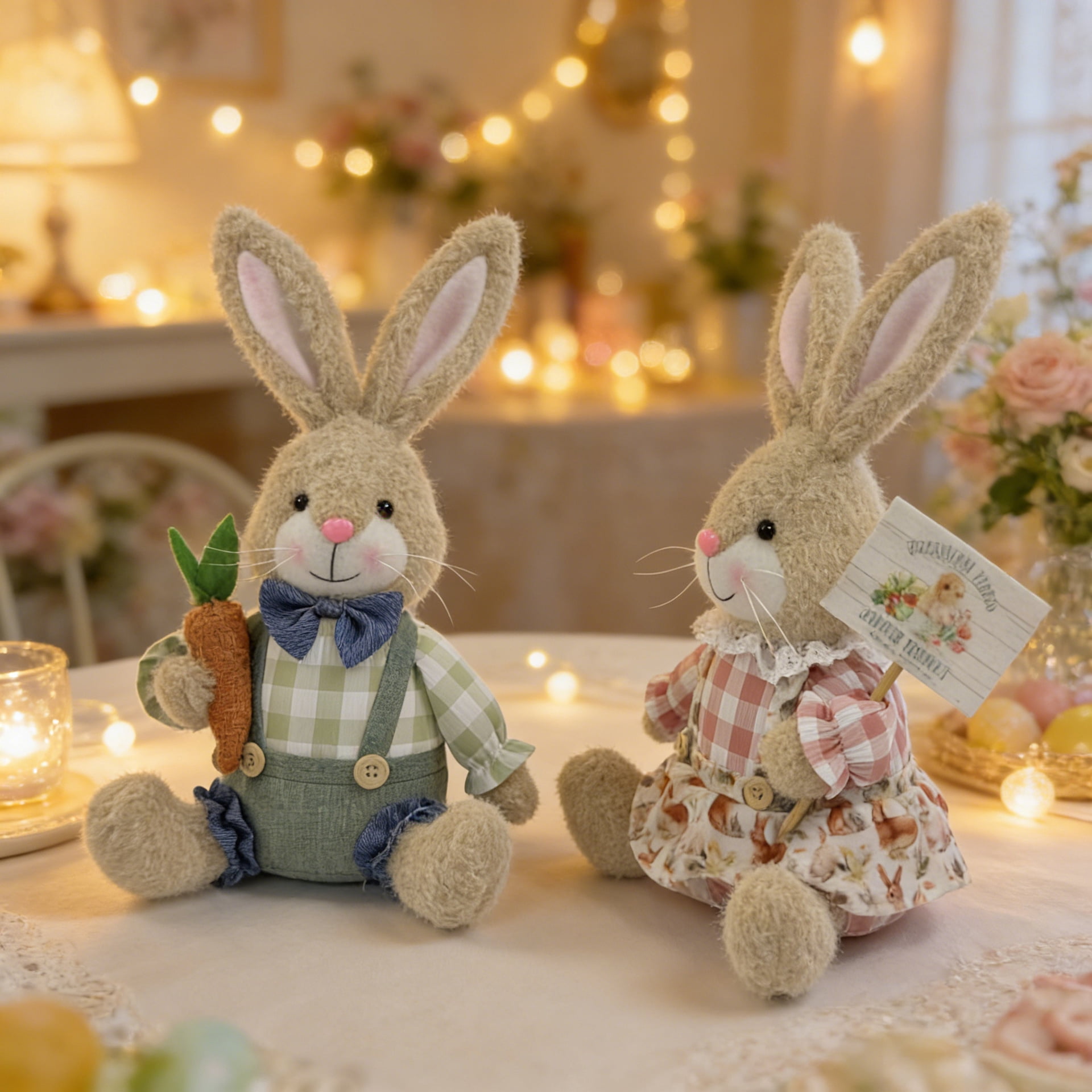 Easter Bunny Plush Toy – Soft Stuffed Rabbit with Long Ears, Cute Fluffy Bunny for Kids & Toddlers, Perfect Easter Basket Stuffer & Spring Gift