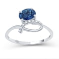 thumbnail image 1 of Sterling Silver 1.44 ct Oval Londan Blue Topaz & white Zircon Ring, 1 of 3