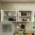 thumbnail image 2 of KULAGAGA Kitchen Cabinet with Wall Mounted Hutch, Sideboard Storage Cupboard with Drawers for Home, White, 2 of 7