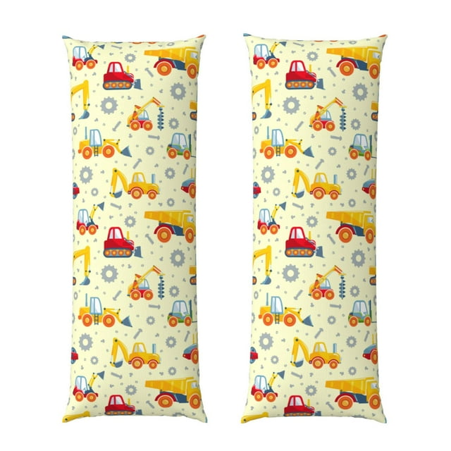 Balery Heavy Equipment Funda Protectora para Almohada Corporal de Algodón Hipoalergénico con Cierre(55 x 21 pulgadas), Almohadas No Incluidas