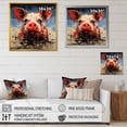 thumbnail image 4 of Designart "Swine With Flamenco Flair" Animals Pig Floater Framed Canvas Prints, 4 of 5