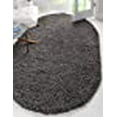 thumbnail image 3 of Unique Loom 3151315 5 x 8 ft. Solid Shag Oval Rug, Graphite Gray, 3 of 15