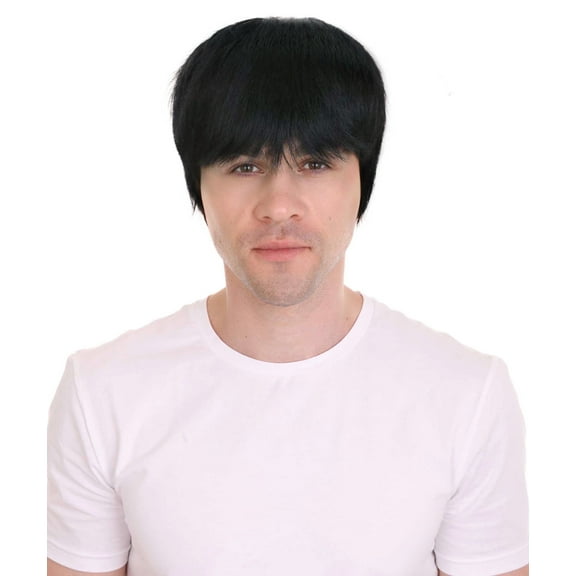 HPO Adult Men's Short Black Iconic Asian Martial Art Movie Legend Wig