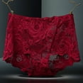 thumbnail image 2 of Rohuuque Women's Lace Panties Full Figure High Waist See Through Lace Briefs Tummy Shaping Invisibles Breathable Panties Burgundy, 2 of 6