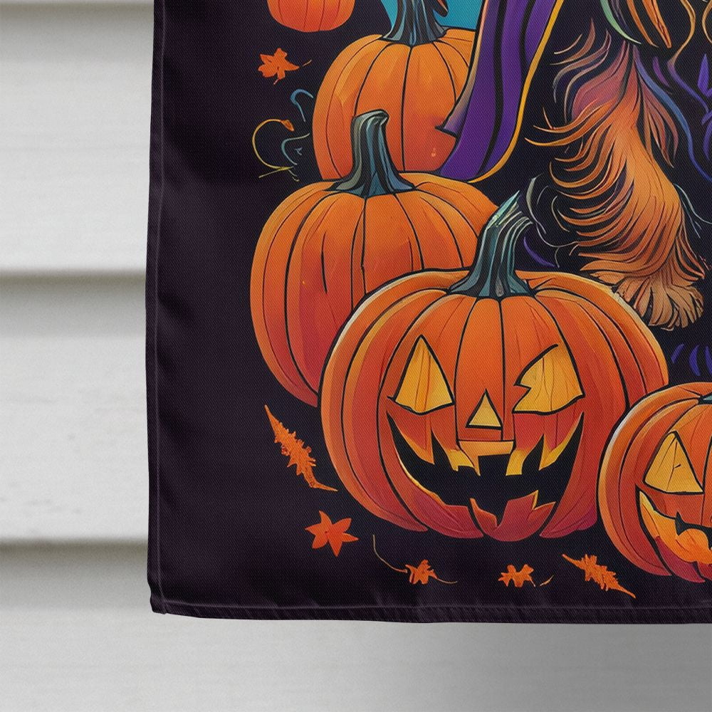 Halloween Silky Terrier Dog House Flag 28x40IN Double-Sided Polyester Decorative Sleeve Pole Flag for Outdoor Home Garden