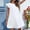 I-White, variant on Kcodviy Boho Swing Dress Square Petite Summer Dresses for Women Petite Length Neck Short Sleeve Casual Swing Dress Ruffle Dress for Summer Wrap Summer Dress Lightweight Tiered Midi for Women
