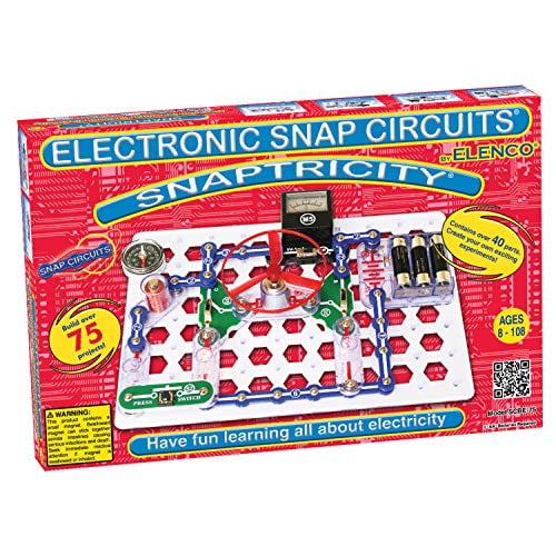 Snap Circuits Kit d'Exploration Électronique Snaptricity Plus de 75 Projets de Tiges Manuel de Projet 4 Couleurs 40 Modules Snap Plaisir Illimité