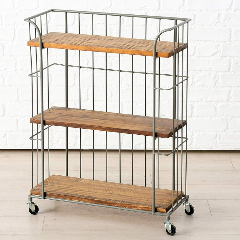 Rolling online wooden shelves