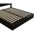 thumbnail image 3 of Queen Size Upholstered Petal Shaped Platform Bed with Hydraulic Storage System, PU Storage Bed, Decorated with Metal Balls, 3 of 7