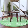 thumbnail image 2 of Laundry 8FT Round Area Rugs for Living Room Wash Dry Fold Repeat Arrows Love Heart Green Ultra-Thin Non-Slip Round Rugs Machine Washable Low Pile Circle Carpet for Bedroom Kitchen Nursery, 2 of 9