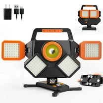 SYLMAX Rechargeable Work Light, Magnetic Work Light, Foldable 360° Rotatable Portable LED Light, 5000LM, IP65 Waterproof Cordless Worklight