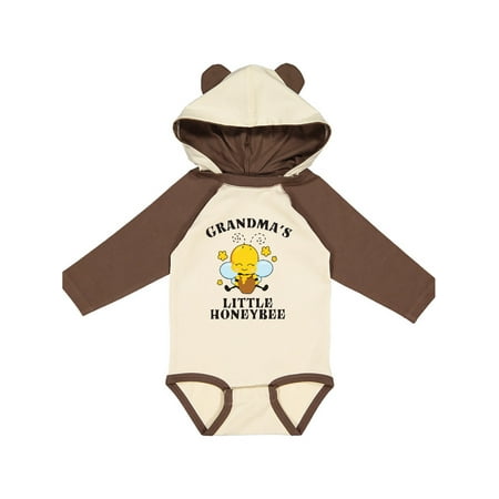 

Inktastic Cute Bee Grandma s Little Honeybee with Stars Gift Baby Boy or Baby Girl Long Sleeve Bodysuit