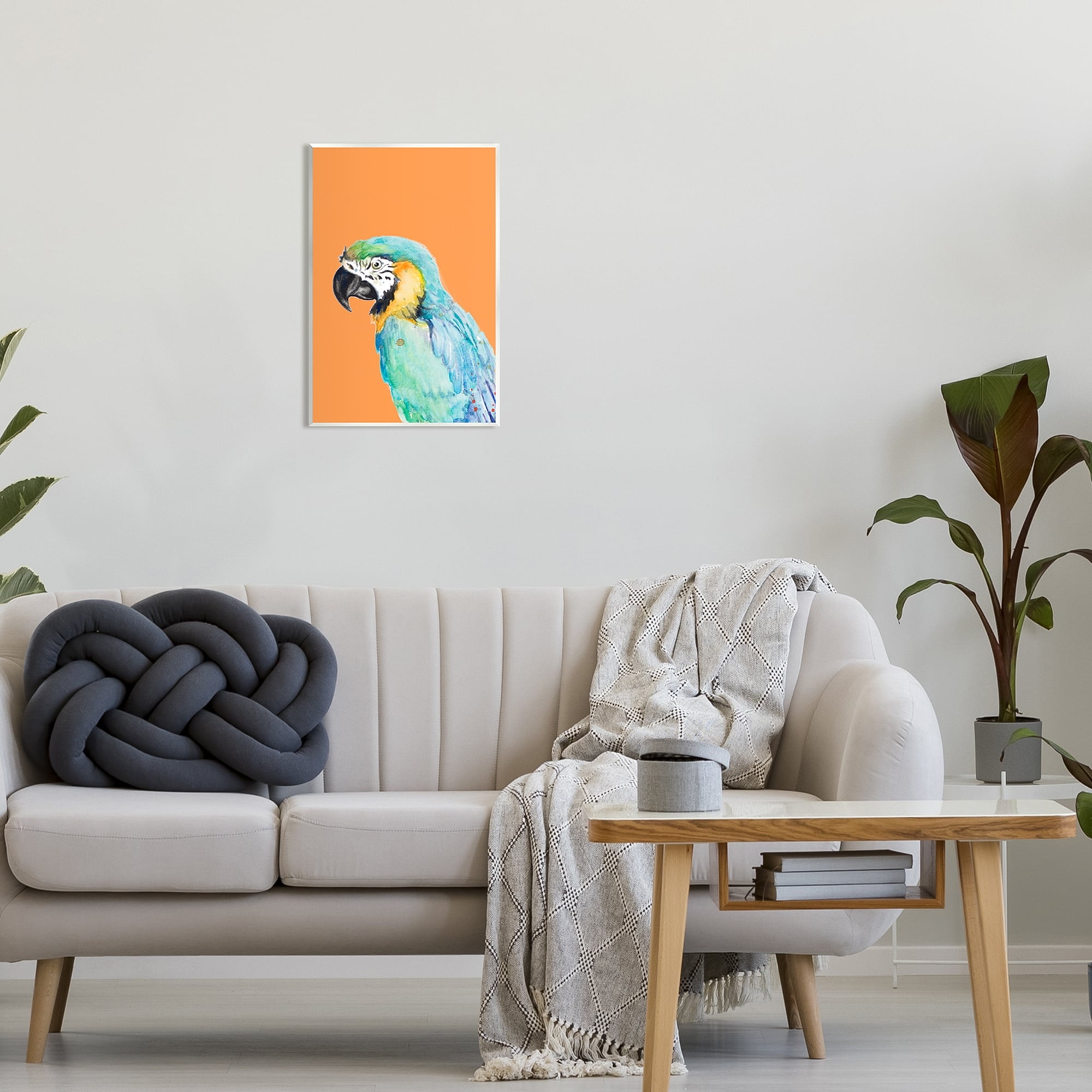 Stupell Industries Tropical Macaw Parrot Portrait Bold Rainforest Bird Graphic Art Unframed Art Print Wall Art, Design by Patricia Pinto