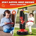 thumbnail image 3 of Saco de boxeo inflable QPAU Dinosaur de 120 cm con guantes de boxeo, 3 of 8