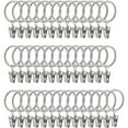 thumbnail image 1 of Lot de 40 Anneaux de Rideau, Anneau de Rideau avec clips, Anneaux de Rideau en Métal, Diamètre Intérieur 25 mm pour Rideaux et Tringles à Rideaux, 1 of 6
