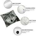 thumbnail image 4 of COMIO Square 2-Piece Short Plush Pillowcase (Universal 1) Animal Wolf Satin White, 4 of 6