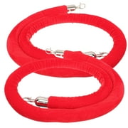 Concierge Rope Queue Poles Line Crowd Control Stanchion Ropes Zipper with Hook Red