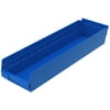 Akro-Mils 30164 Plastic Nesting Shelf Bin Storage Box, 24" Deep, Blue - Set of 6